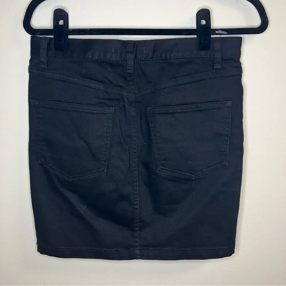Free People Black Denim Mini Skirt Size 4 / Small